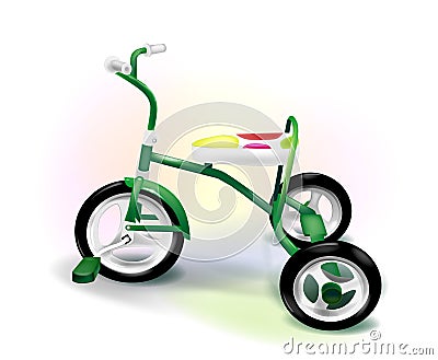 three-wheeled kidâ€™s bike Vector Illustration